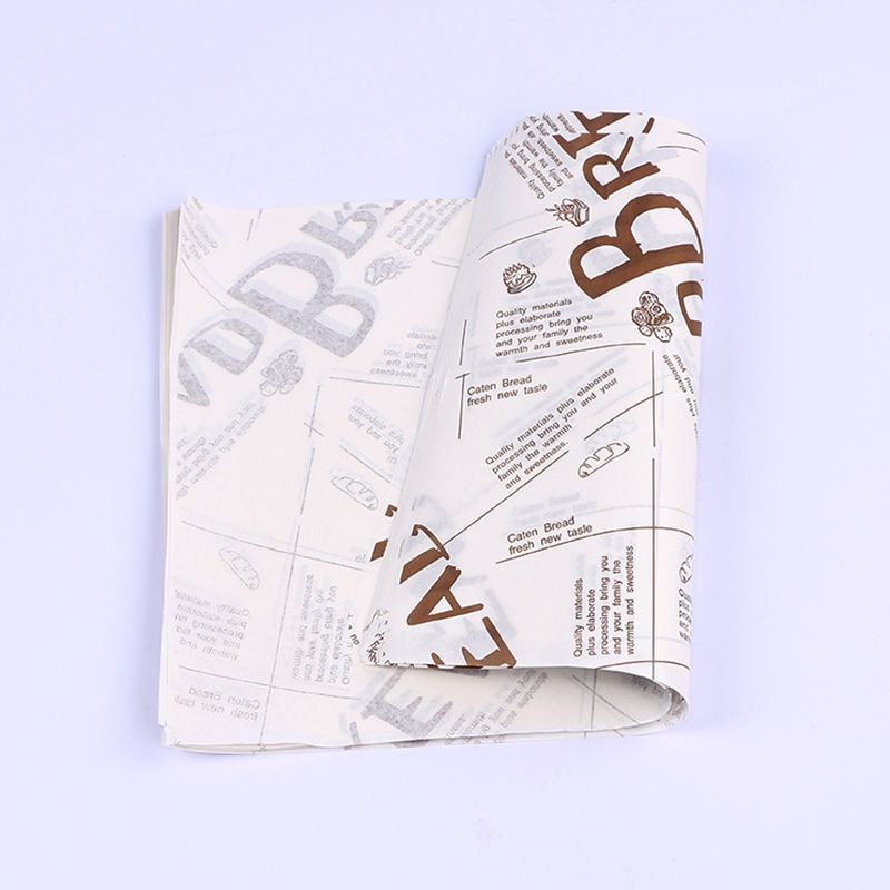 Single Side Burger Printed Greaseproof Paper 18x18cm 22x22cm