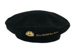FUN Black Mercerized Female Green Beret Hat Embroidered Velvet Beret Hat