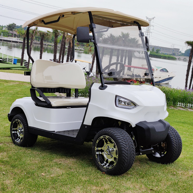 Full Of Energy 2+2 Seater Red Off-Road Golf Cart Car Electric Drive Smoothly Traverses Intricate Landscapes