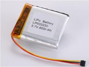 Quality LP633235 3.7V 800MAH Li-polymer Battery CE Certified for -20°C To 60°C Industrial Applications wholesale