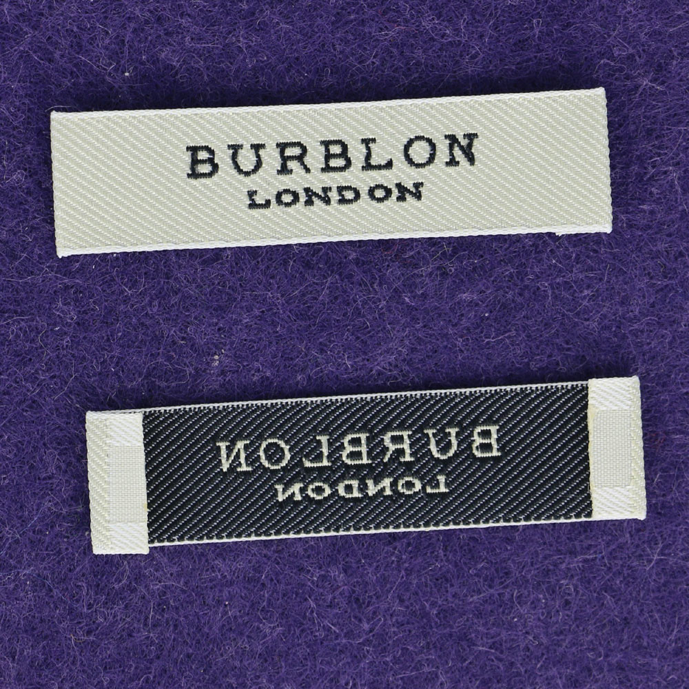 Garment Neck Woven Fashion Labels With Your Text , End Fold Loop Fold