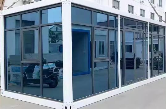 Flat Pack Container Detachable Steel Door Office Mobile Modular Glass Wall Tiny Home