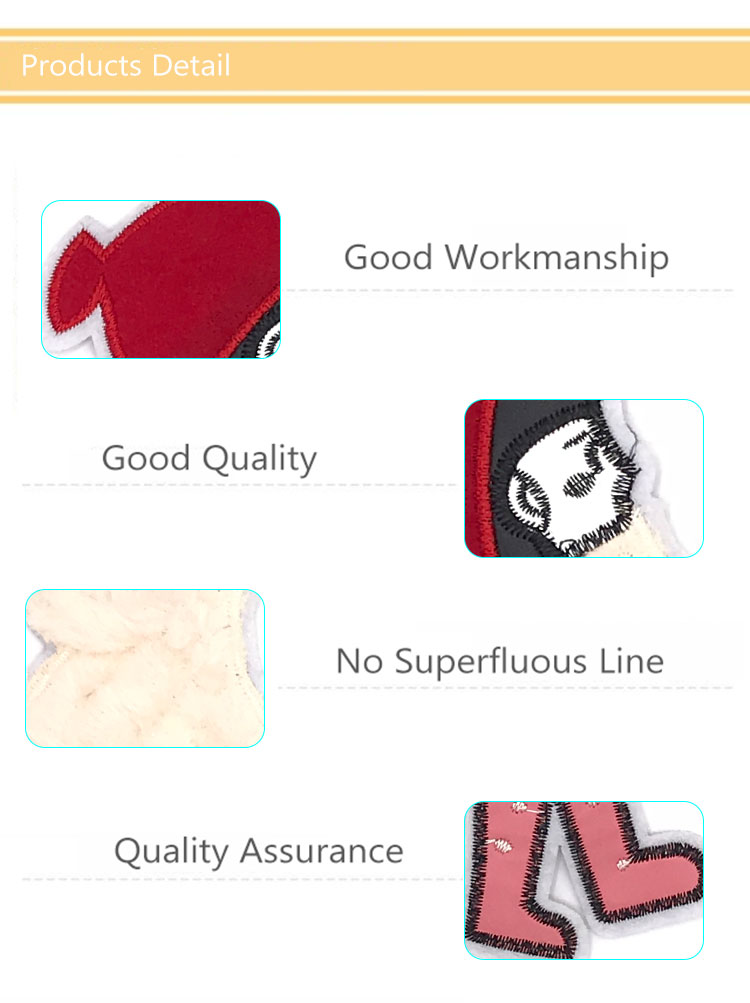 Hot Selling Red Hat Plus White Coat Girl Towel Embroidery Patch#L30018