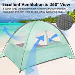 WhiteFang Beach Tent Anti-UV Portable Sun Shade Shelter for 3/4/6 Person,