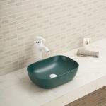 Modern Glossy White Porcelain Top Mount Bathroom Sink