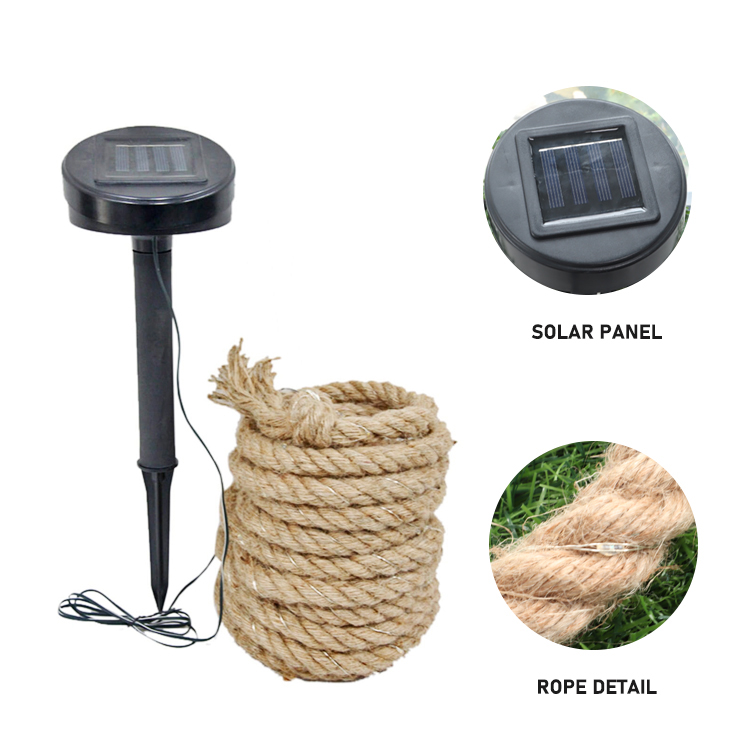 Outdoor IP44 Waterproof LED Holiday Lights 60 LEDs Hemp Solar Fairy Rope Lights