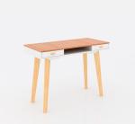 Modern White 2 Drawers Solid Wood Study Desk Rubber wood European style