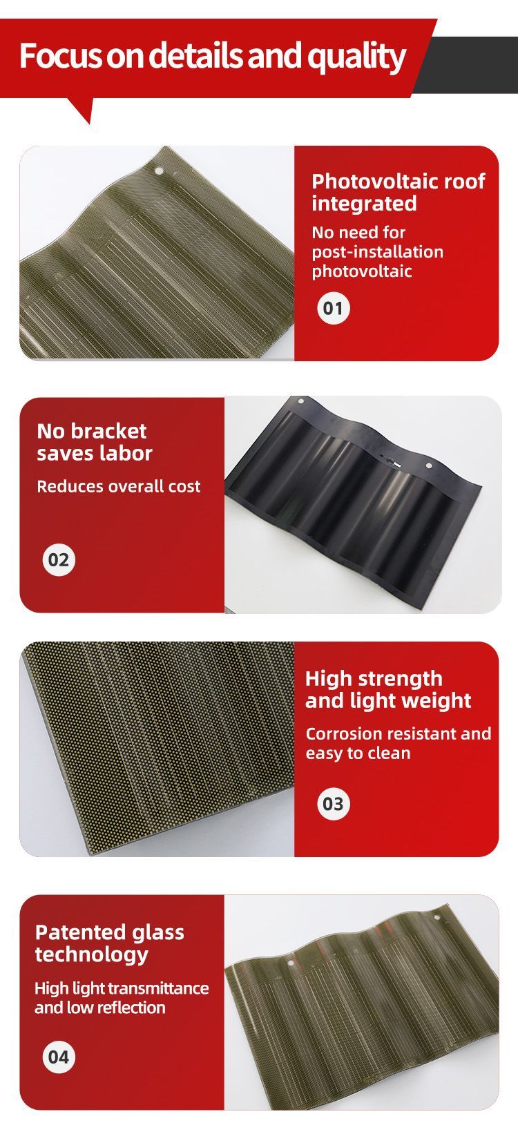 Solar Curved Roof Tile Hantile 28W 50W 32W Thin Film Solar Roof Tiles Power Generates Energy System BIPV Solar Roof Tiles