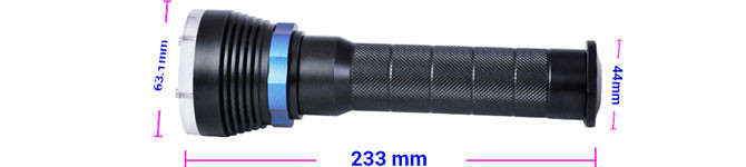 Black Profession Diving Led Flashlight 7 CREE XM - L2 6500K 5500LM