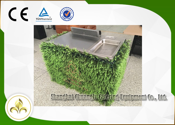 Mobile Hibachi Grill Equipment Table Top Griddle CE ISO9001 Certification