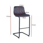 Black Leather Velvet Bar Stool Chair Outdoor Commercial Furniture