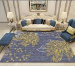 Simple Flower And Grass Crystal Velvet Living Room Floor Carpets For Sofa