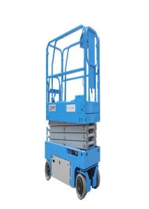 Quality Stationary Self Propelled Hydraulic Scissor Lift Upright Type Blue Color Long Service Life wholesale