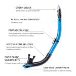 Freediving Scuba Semi Dry Snorkel For Spearfishing Silicone Mouthpiece
