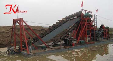 Gold Panning 60CBM/H Bucket Chain Dredger Diamond Gold Mining Ship