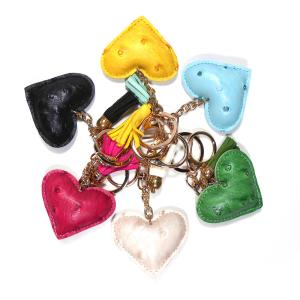 Quality Metal Red 5.5x4cm Personalised Leather Heart Keyring Handmade wholesale
