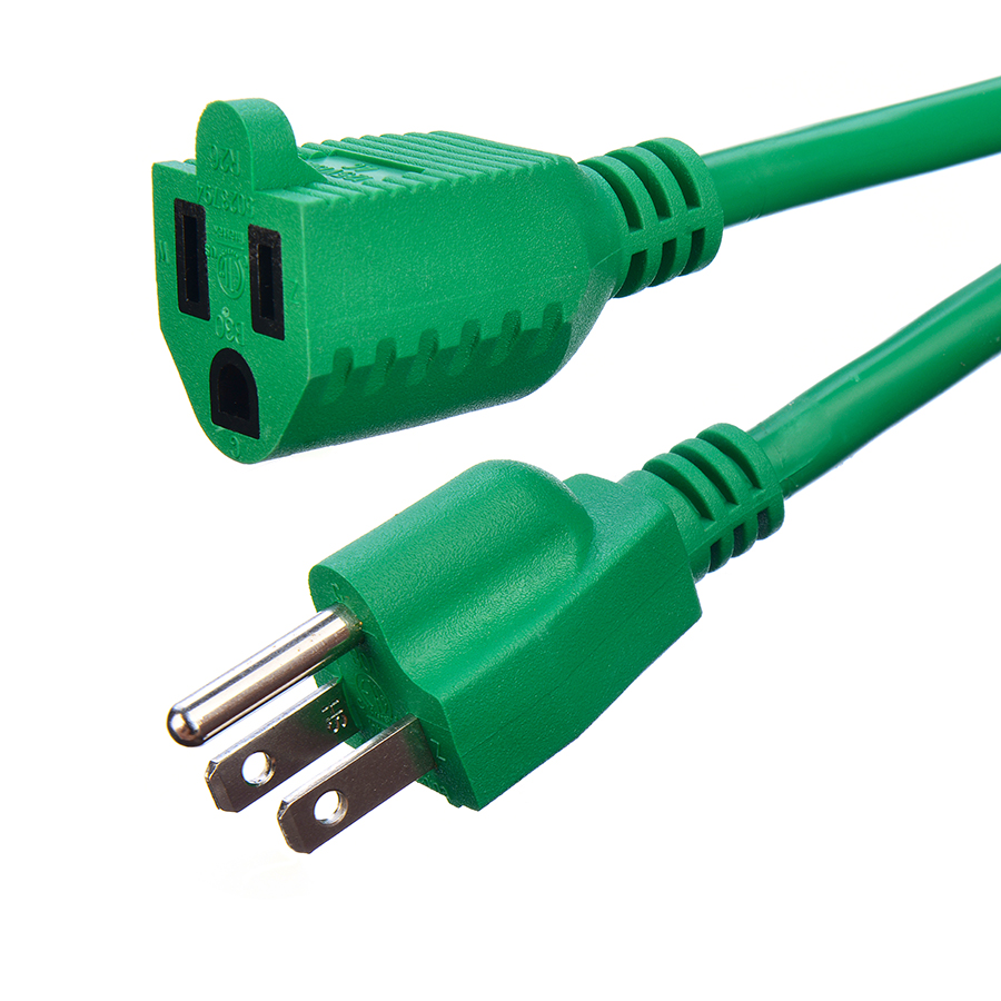 Green Waterproof American Standard 3 Pin Green ETL Heavy Duty Extension Cord Home Appliance IP level IP11