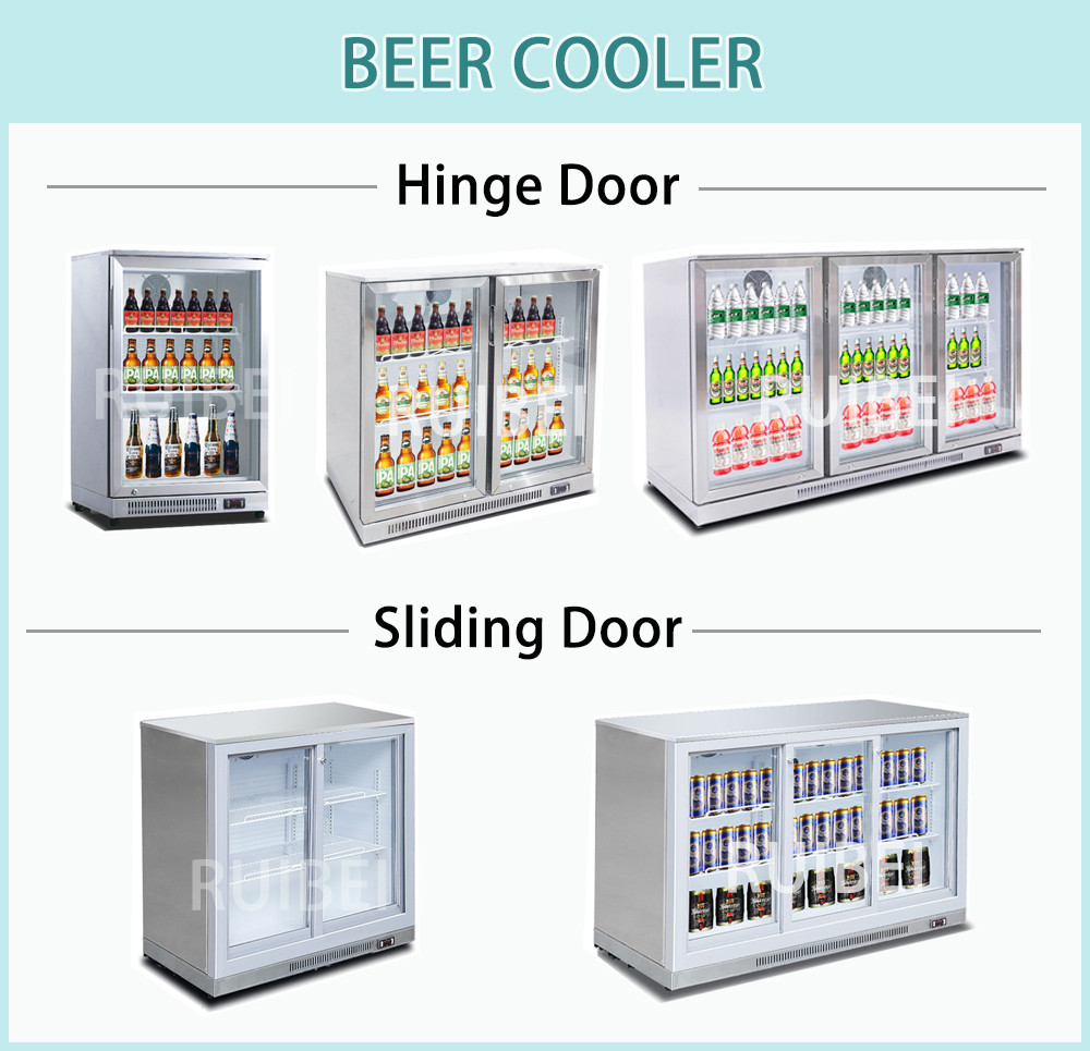 2 Glass Doors Counter Top Display Beer Cooler