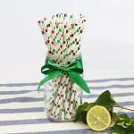Green foil pattern FDA Certificate Biodegradable Paper Straws Food-grade