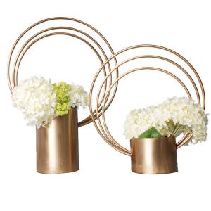 Quality Brass Gold Iron ODM elegant flower vase For Wedding Accessories wholesale