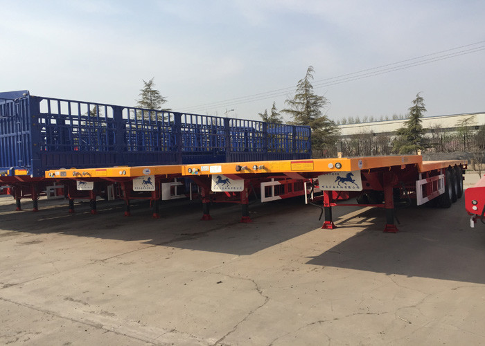 Mechanical Equipment Hydraulic Flatbed Trailer Polyurethane Paint