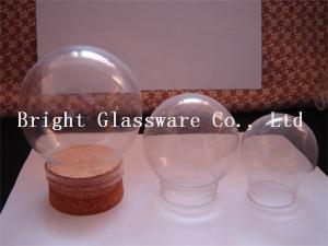 Quality Clear Ball shape glass lamp shade with wooden lid wholesale