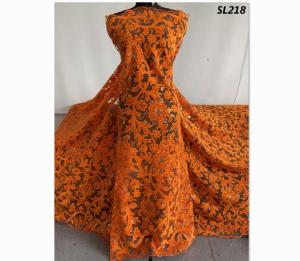 Quality Hot selling French Lace Fabric High Quality Embroidery Velvet Tulle Lace Fabric With Sequins wholesale