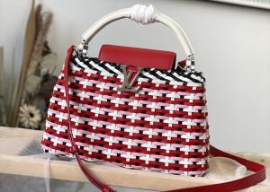Quality Rattan Weaving Handmade Crossbody Bag , Red Handmade Rattan Bag wholesale