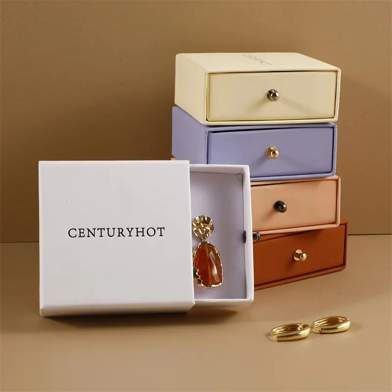 Customized Logo Recycled Cardboard Slide Out Paper Jewellery Boxes for Personalized Ring Earring and Bracelet Gifts
