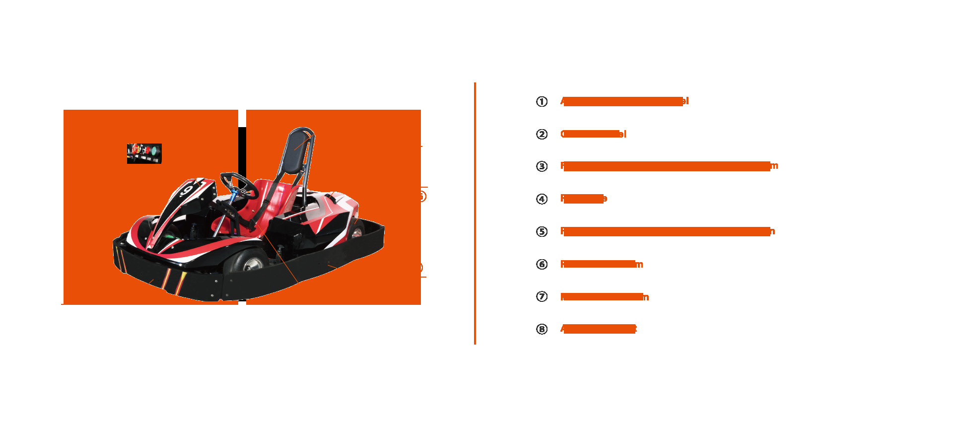 48V 25Ah*2 Battery Powered Go Kart Remote Maintenance ISO9001
