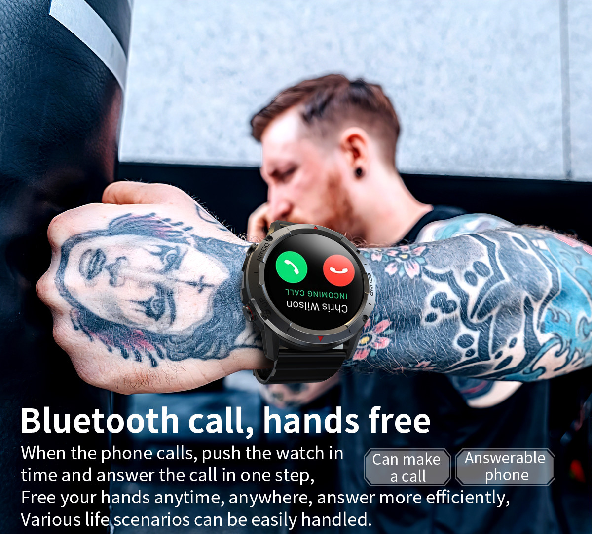 New NX9 Defense Sports Bluetooth Call Smart Watch 1.39 Round Screen Ultra Long Standby