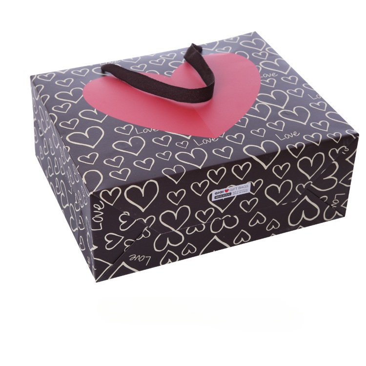 Large Valentine's Day Luxury Craft Gift Shopping Paper Bag with Hand Length Handle