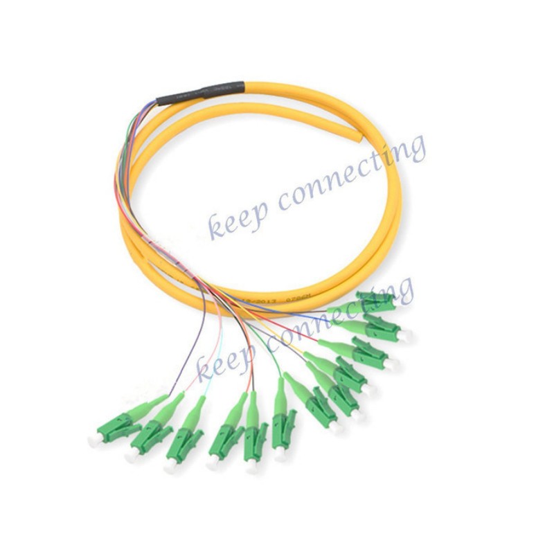 0.9 Mm FTTH LC UPC Colorful Fiber LSZH/PVC Singlemode SM 12cores Optic Fiber Pigtail