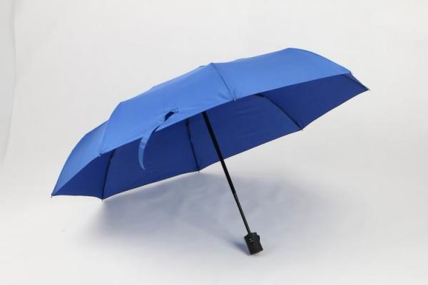 21 inch royal blue auto open close umbrella with black rubber coating plastic