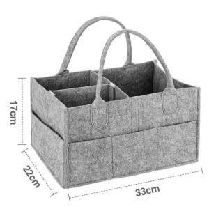 Quality Polyester Grey Foldable Felt Storage Basket With Dividers wholesale