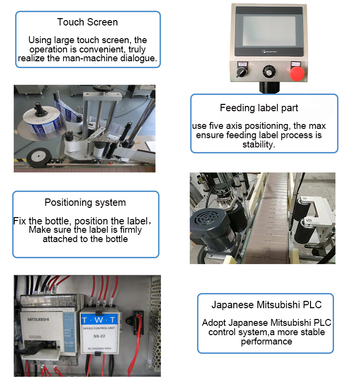 High Accuracy HMI Automatic Water Bottle Labeling Machine 0.7kw