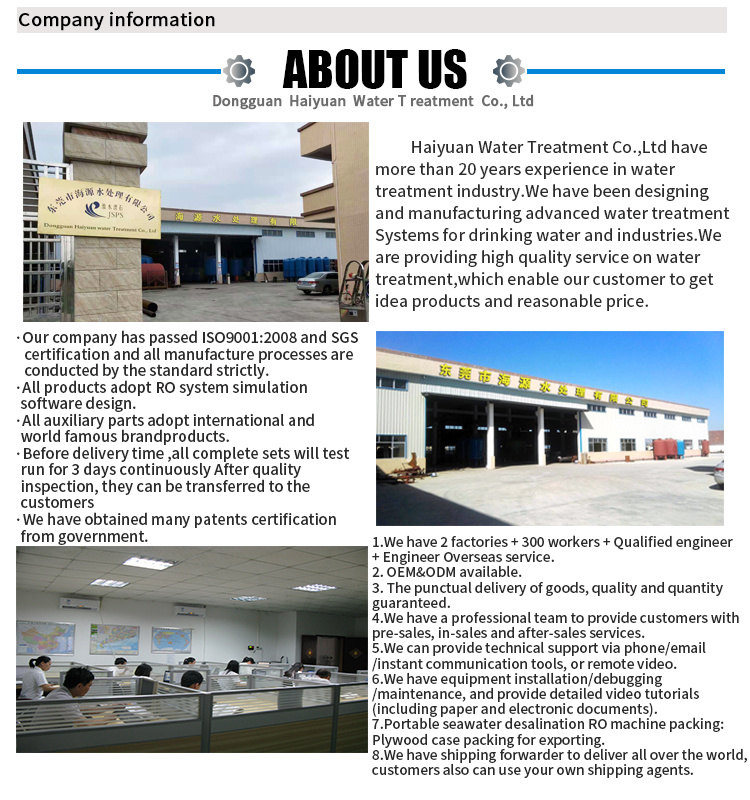 Marine Water Salt Water Desalination Plant RO Sea Water Seawater Desalination Plant for Salt Water