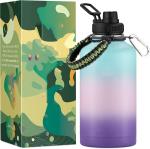 64 Oz Double Wall Vacuum Insulated Stainless Steel Water Bottle Wide Mouth With