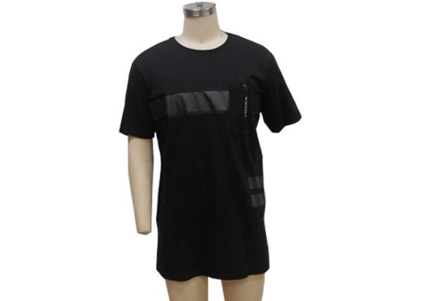 Rubber Stripe Printed Mens Zip Up Polo Shirts , Men'S Polo Shirts With Chest