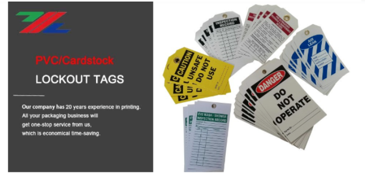 Customized PVC Plastic Label Safety Lockout Tagout Danger Tags Both Size Language Options Door Padlock