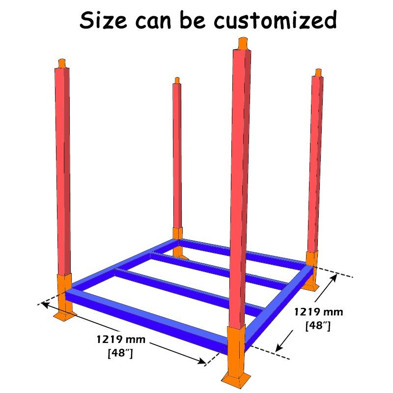 1500kg Stacker Rack Steel Q235B Stackable Tire Racks Green Portable