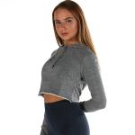 Gym Women Workout Hoodies Crop Top Hoodies 100% Cotton 360gsm