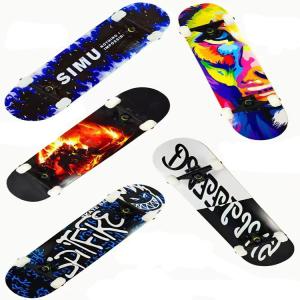 Quality Heat Transfer Printing Black Skateboard Low Noise Street Skateboard wholesale