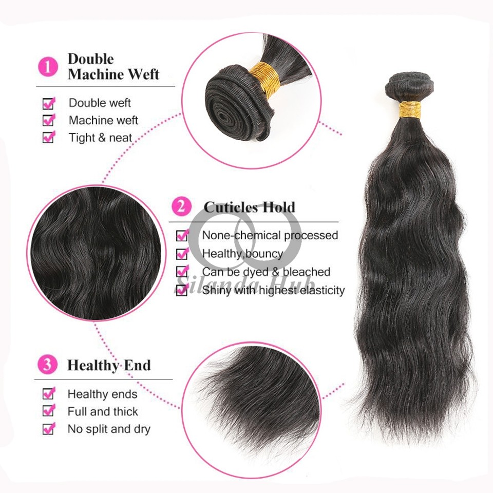 Natural Black Natural Wave Remy Human Hair Bundles Sew In Weave Bundles Brazilian Bundle Deals