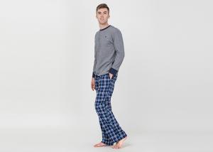 Quality Plus Size Mens Luxury Sleepwear Spring Pajamas Functional Placket With One Button wholesale