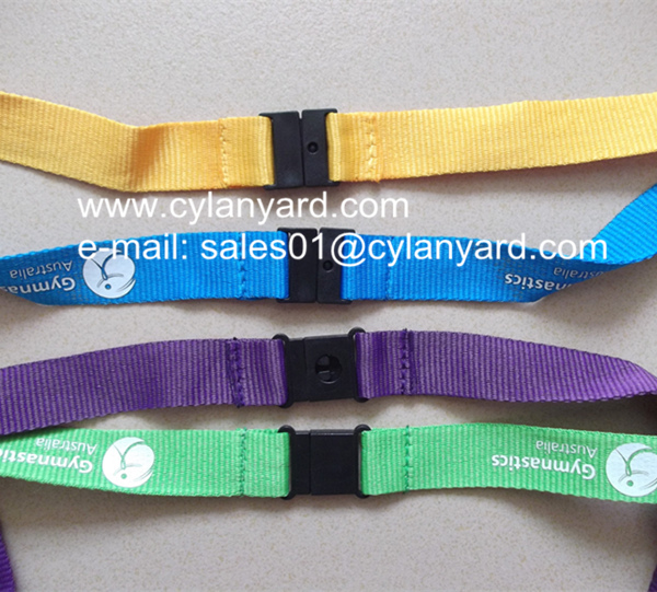 Cheap printed neck lanyards with breakaway buckle