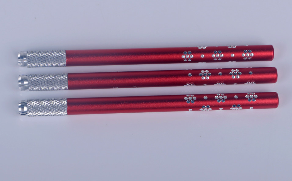 Aluminum Alloy Red Diamond Manual Tattoo Pen for Microblading Eyebrow Tattoo