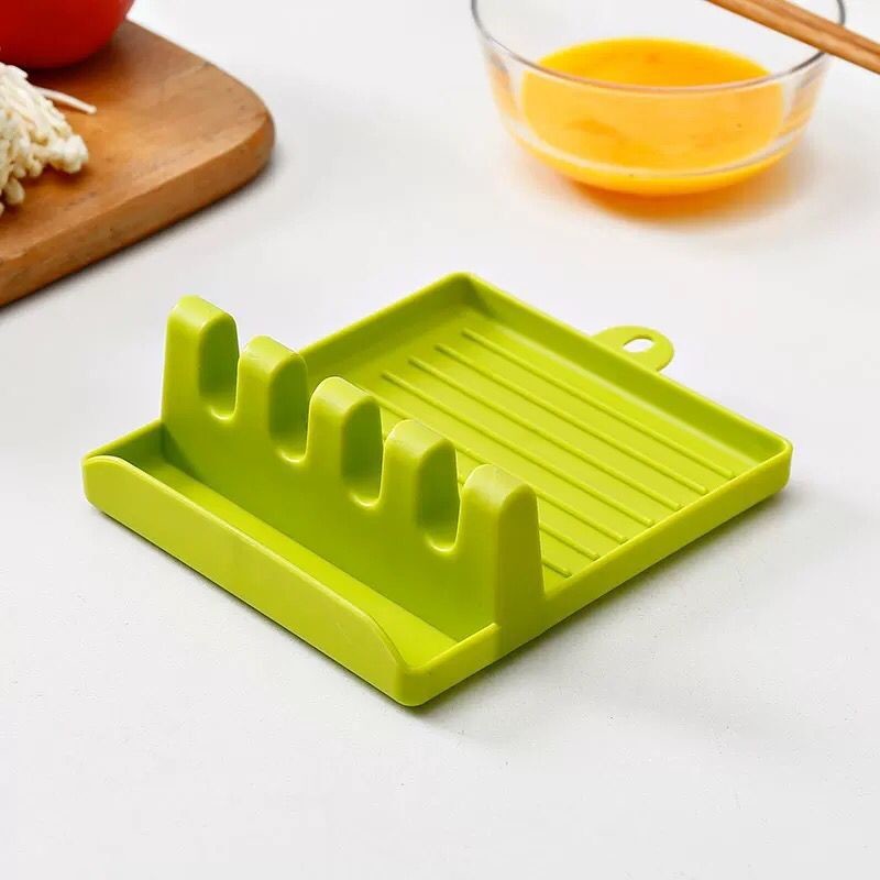 BPA Free Kitchen Silicone Utensil Rest Durable Spoon Rest With Drip Pad Kitchen Gadgets Kitchen Cooking Utensils Holder