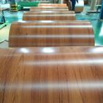JIS SUS Galvanized Ppgi Steel Coil Zinc Coated Wood Printed Paint 0.18 - 1.5mm