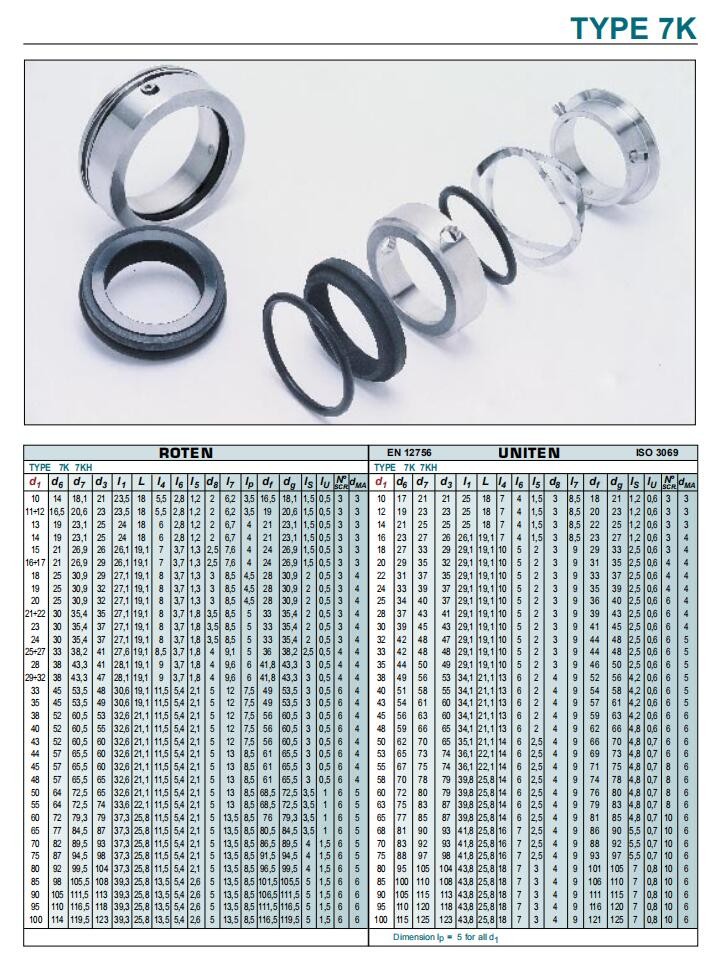 Aesseal W01 Industrial Mechanical Seal Roten 7K For Water Pump